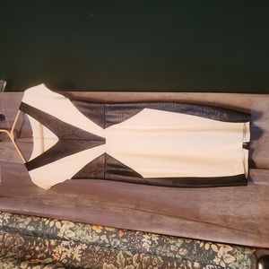 Cache zippered bodycon dress with alligator skin accents